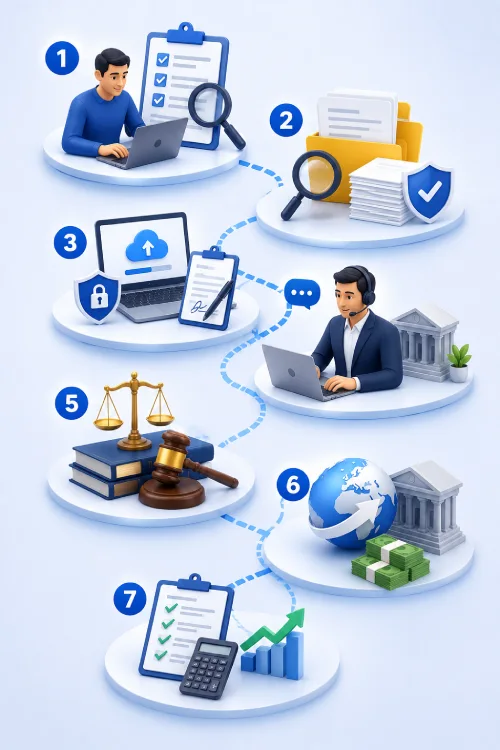 Seven-step NRI claim process